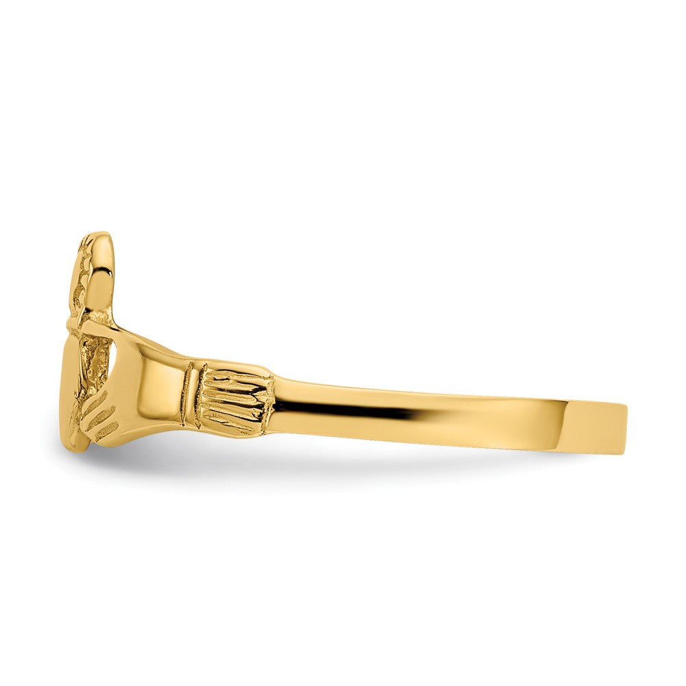 10K Yellow Gold Polished Ladies Claddagh Ring