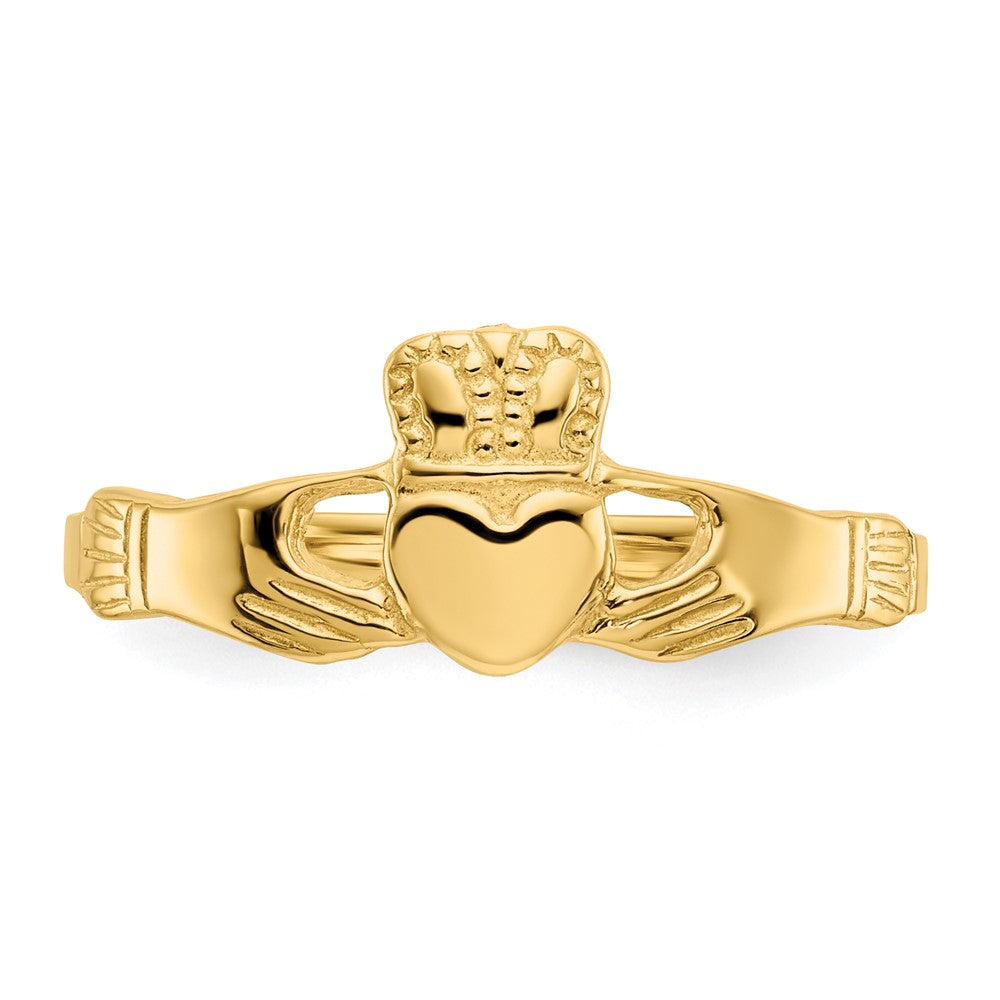 10K Yellow Gold Polished Ladies Claddagh Ring