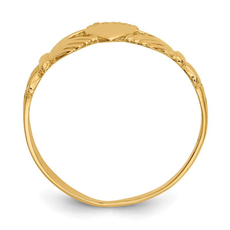 10K Yellow Gold Polished Ladies Claddagh Ring