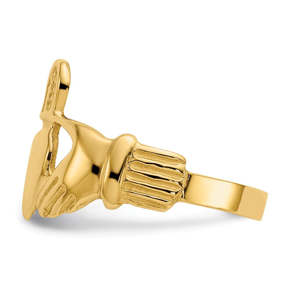 10K Yellow Gold Polished Ladie'S Claddagh Ring
