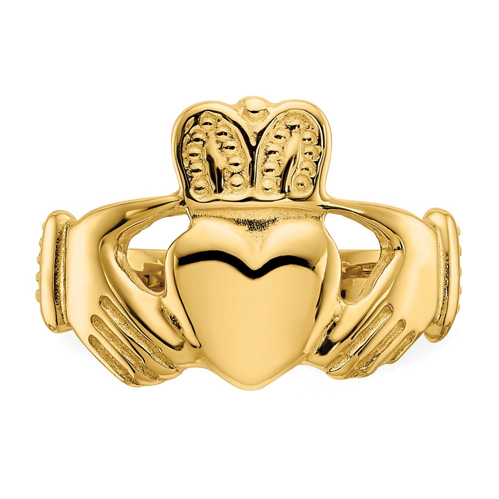 10K Yellow Gold Polished Ladie'S Claddagh Ring