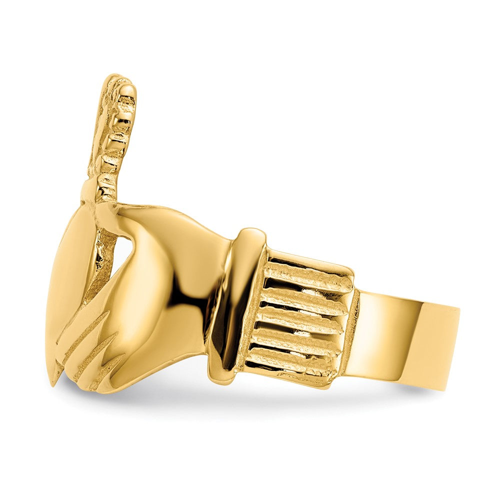 10K Yellow Gold Polished Ladies Claddagh Ring