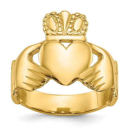 10K Yellow Gold Polished Ladies Claddagh Ring