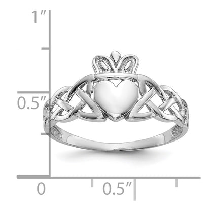 10K White Gold Mens Claddagh Ring