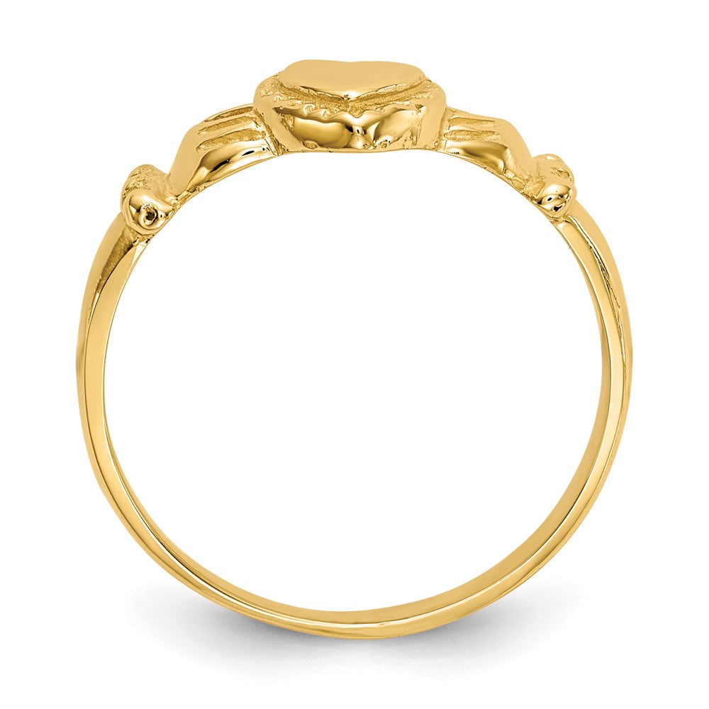 10K Yellow Gold 10K Polished Ladies Claddagh Ring