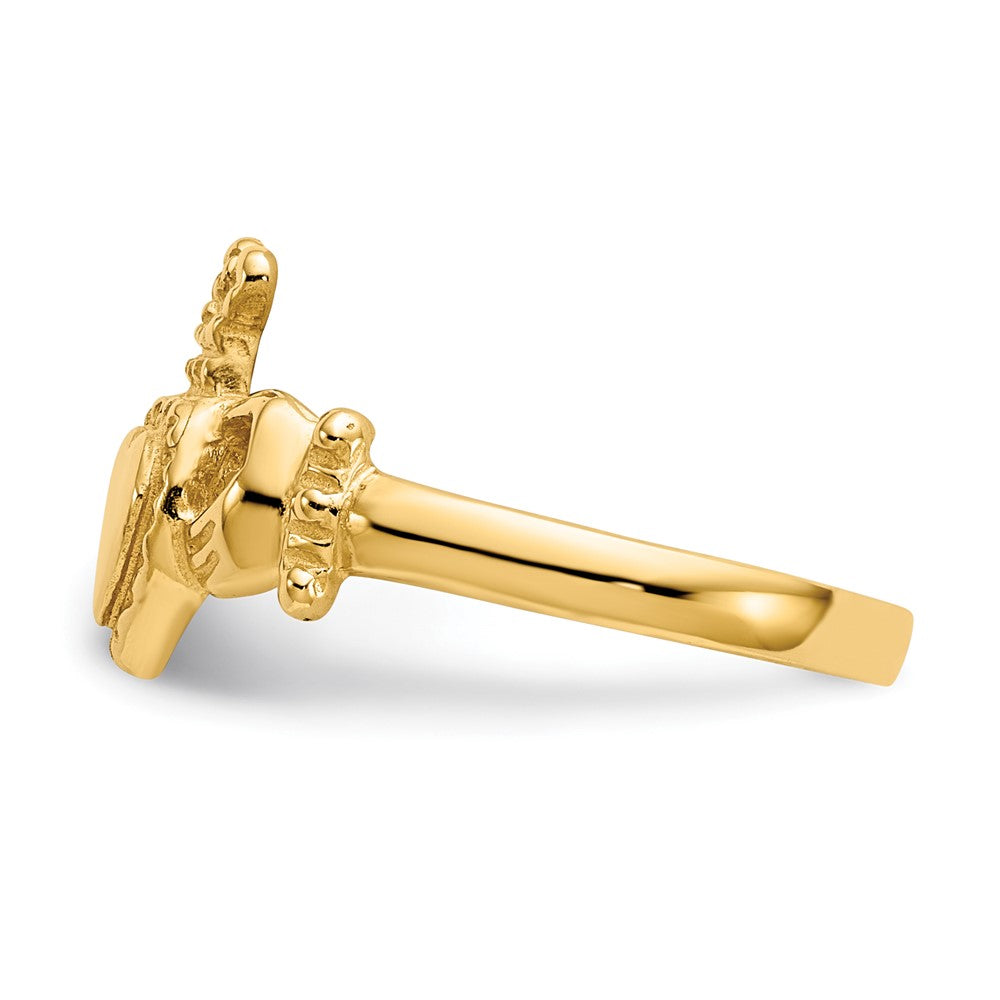 10K Yellow Gold 10K Polished Ladies Claddagh Ring
