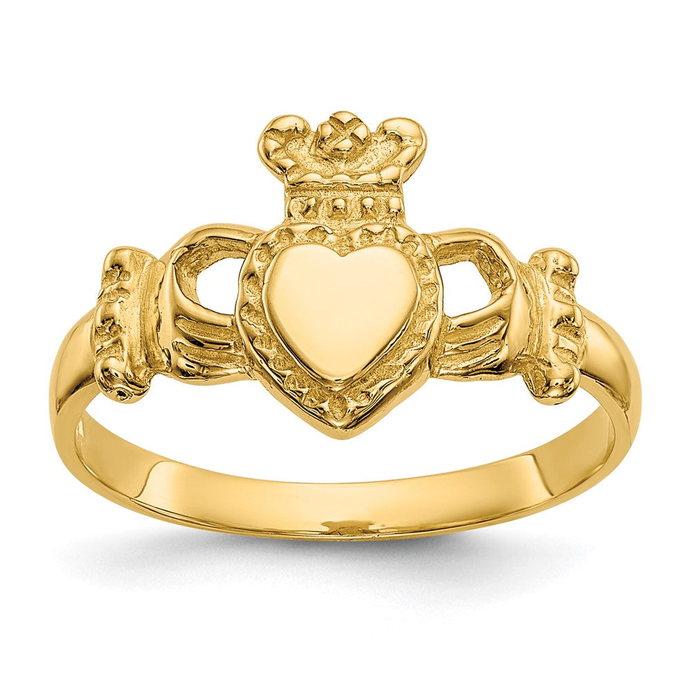 10K Yellow Gold 10K Polished Ladies Claddagh Ring