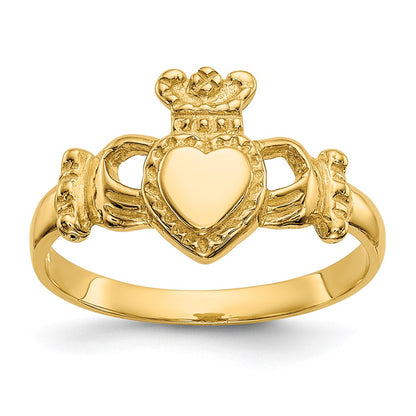 10K Yellow Gold 10K Polished Ladies Claddagh Ring