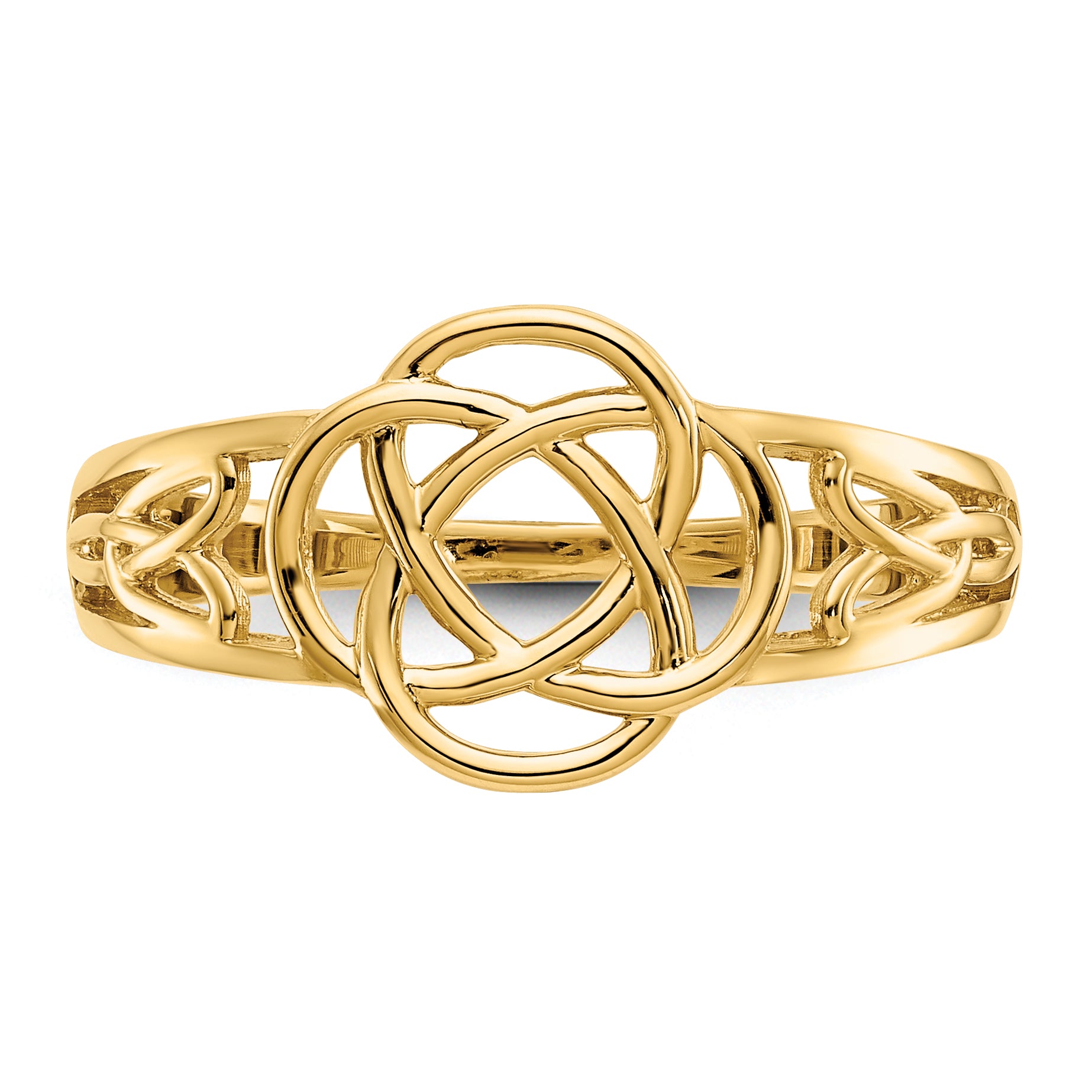 10K Yellow Gold Polished Ladies Celtic Knot Ring