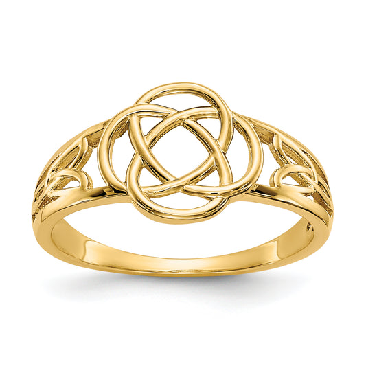 10K Yellow Gold Polished Ladies Celtic Knot Ring