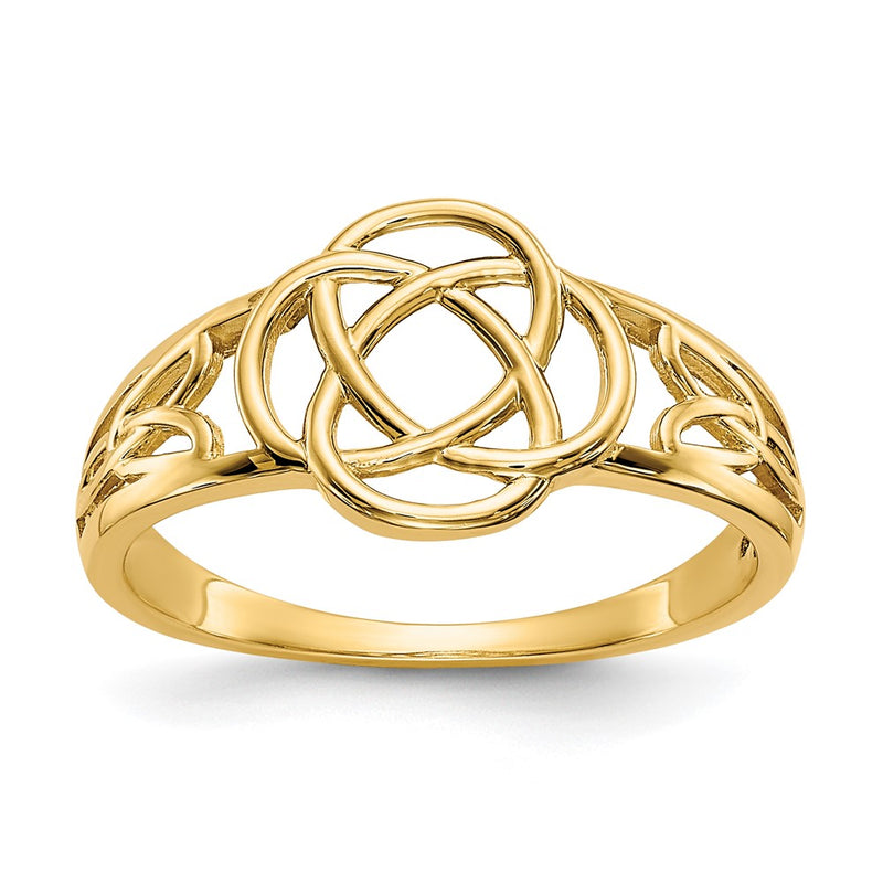 10K Yellow Gold Polished Ladies Celtic Knot Ring