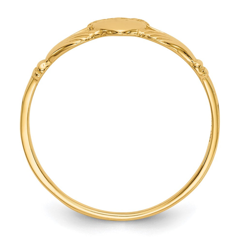 10K Yellow Gold Polished Ladies Claddagh Ring