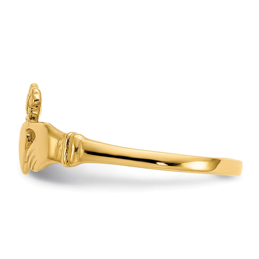10K Yellow Gold Polished Ladies Claddagh Ring