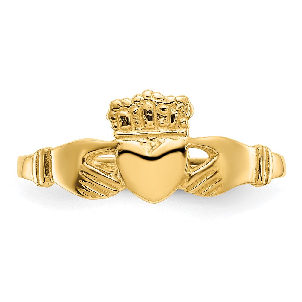 10K Yellow Gold Polished Ladies Claddagh Ring
