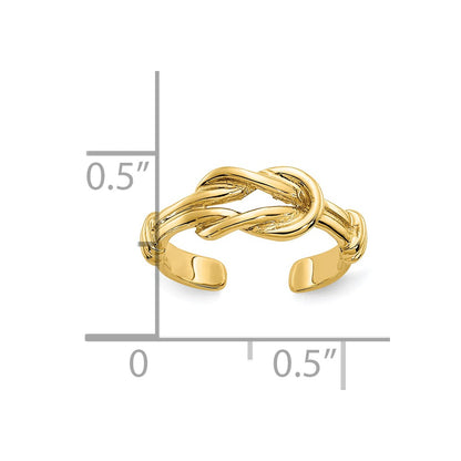 10K Yellow Gold 10K Love Knot Toe Ring