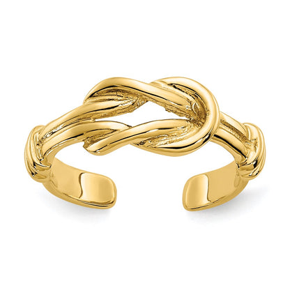 10K Yellow Gold 10K Love Knot Toe Ring