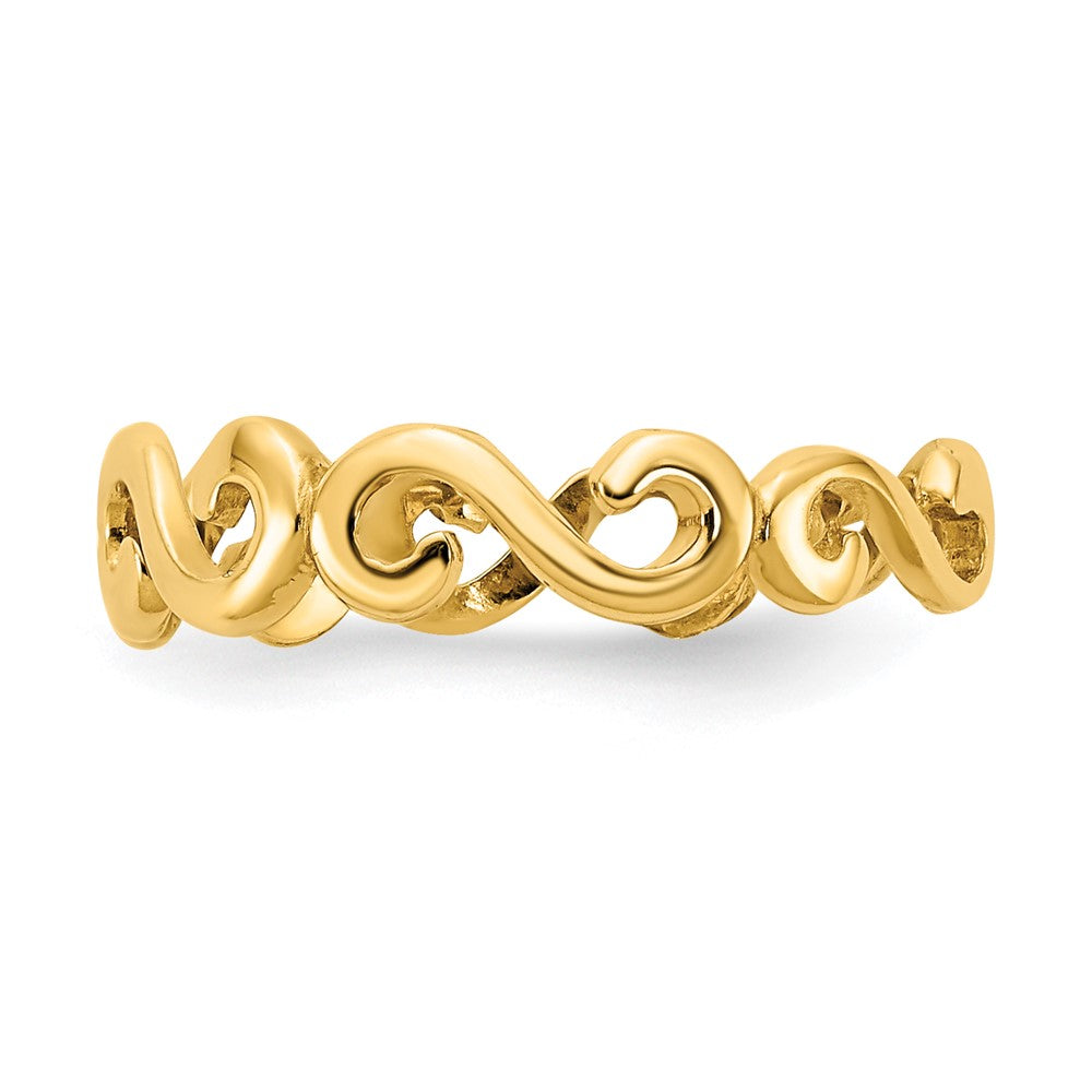 10K Yellow Gold Swirl Toe Ring