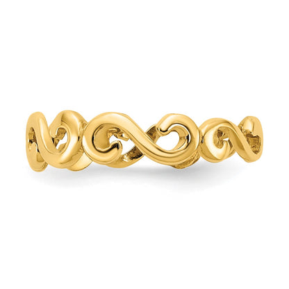 10K Yellow Gold Swirl Toe Ring
