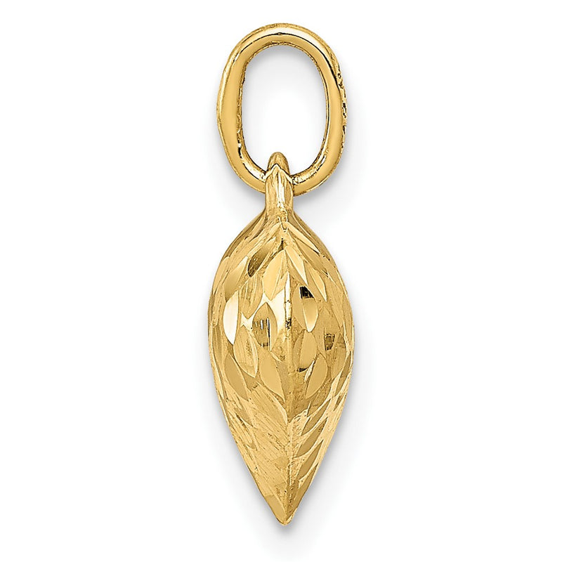 10K Yellow Gold 10K Polished & Textured 3-D Heart Pendant