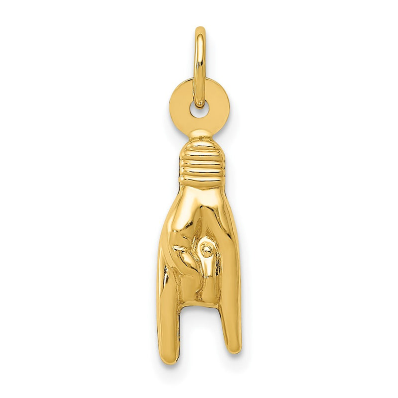 10K Yellow Gold Rock On Sign Charm