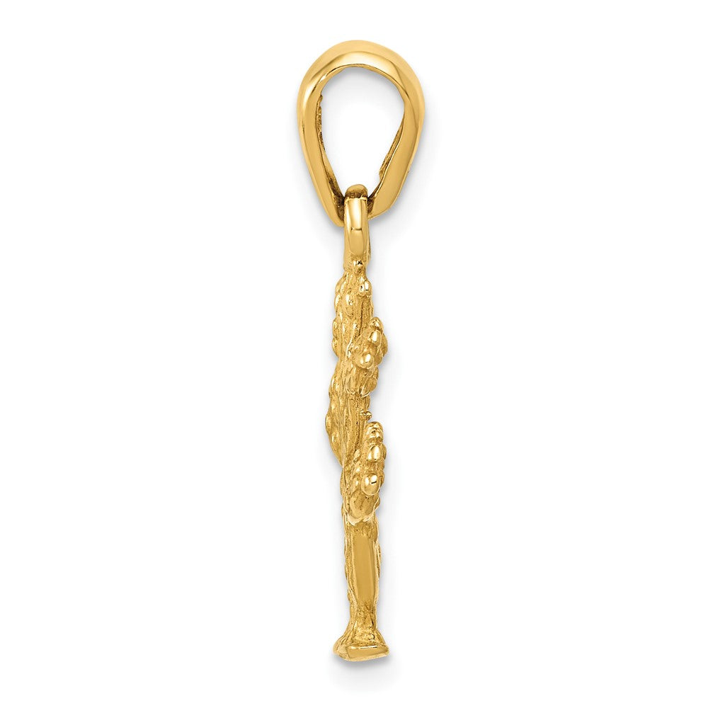 10K Yellow Gold 3-D Cactus Pendant