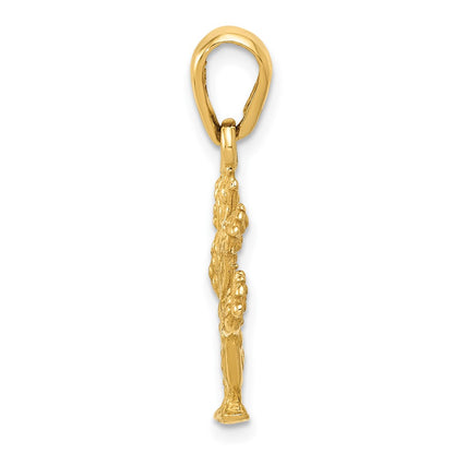 10K Yellow Gold 3-D Cactus Pendant