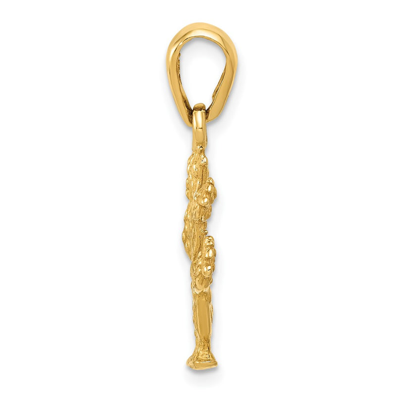 10K Yellow Gold 3-D Cactus Pendant