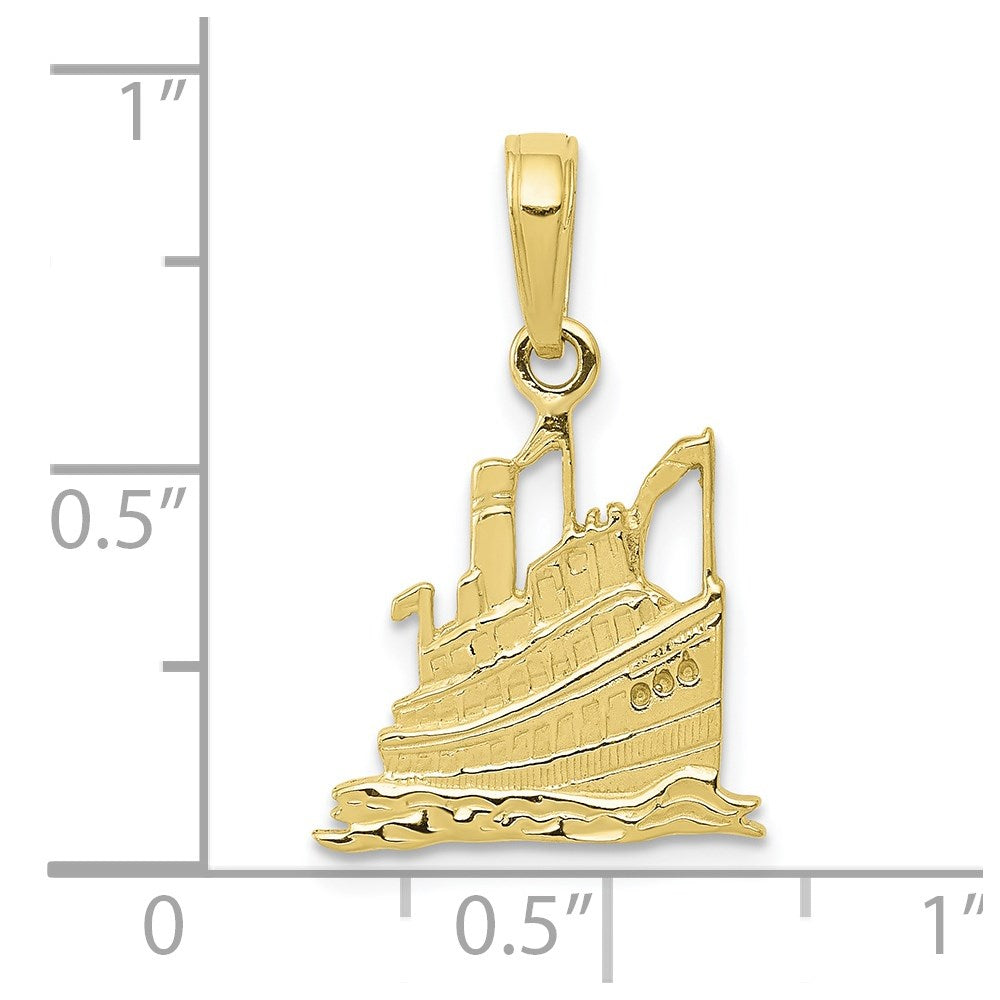 10K Yellow Gold 10K Cruise Ship Pendant
