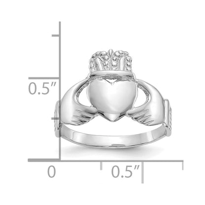 10K White Gold 10K Ladies Claddagh Ring