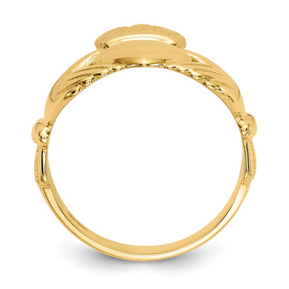 10K Yellow Gold Men'S Claddagh Ring