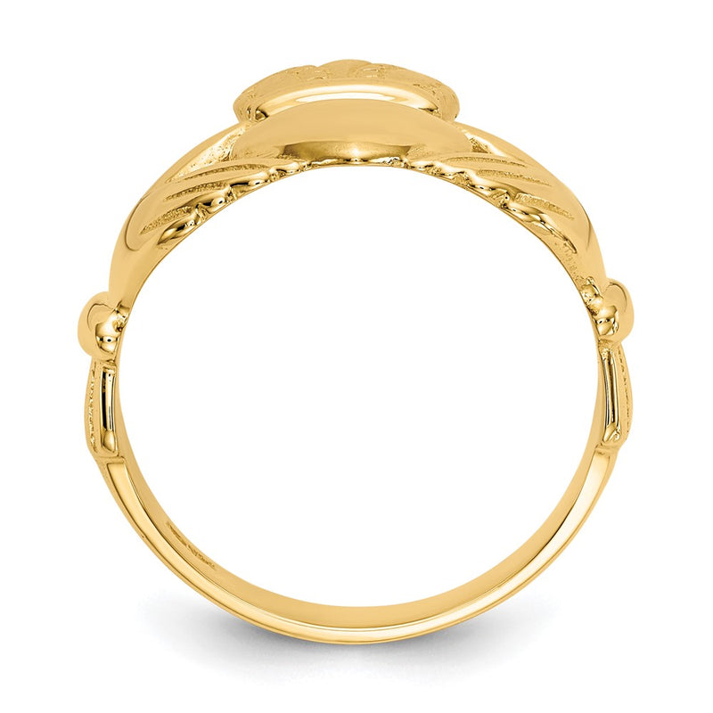10K Yellow Gold Men'S Claddagh Ring