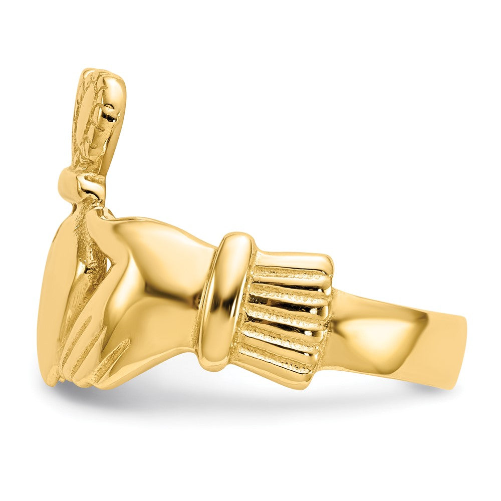 10K Yellow Gold Men'S Claddagh Ring