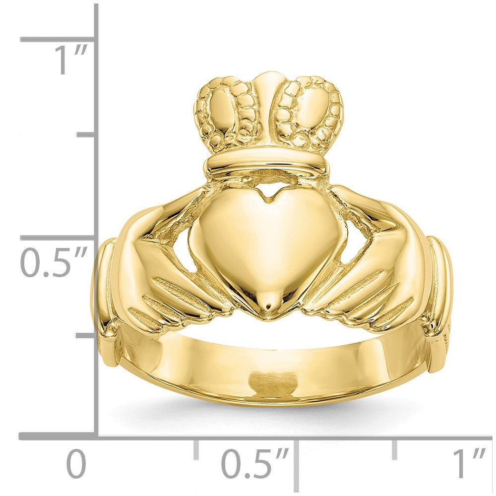 10K Yellow Gold Men'S Claddagh Ring