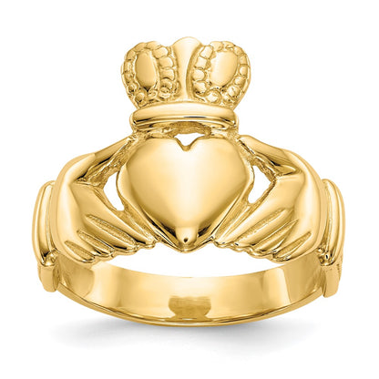 10K Yellow Gold Men'S Claddagh Ring