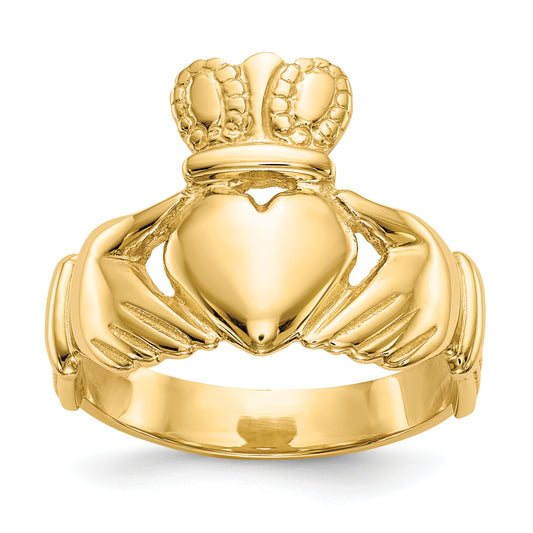 10K Yellow Gold Men'S Claddagh Ring