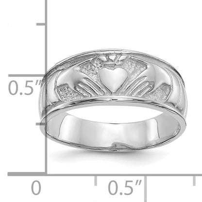 10K White Gold Ladies Claddagh Ring