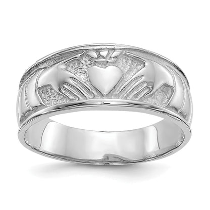 10K White Gold Ladies Claddagh Ring