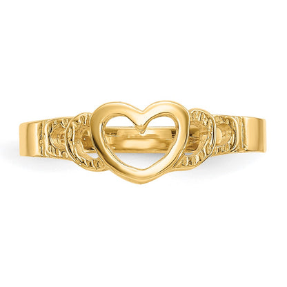 10K Yellow Gold Heart Child'S Ring