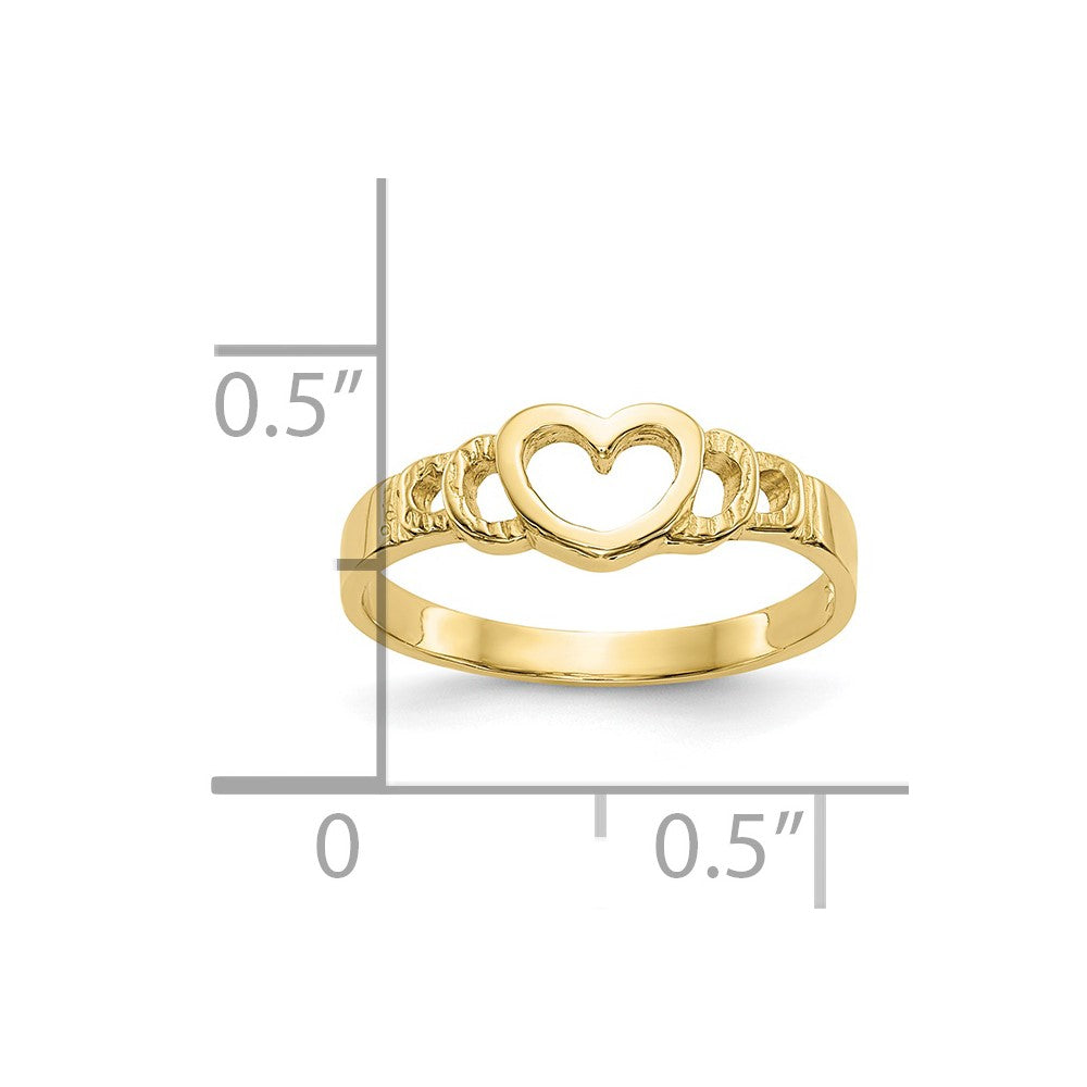 10K Yellow Gold Heart Child'S Ring