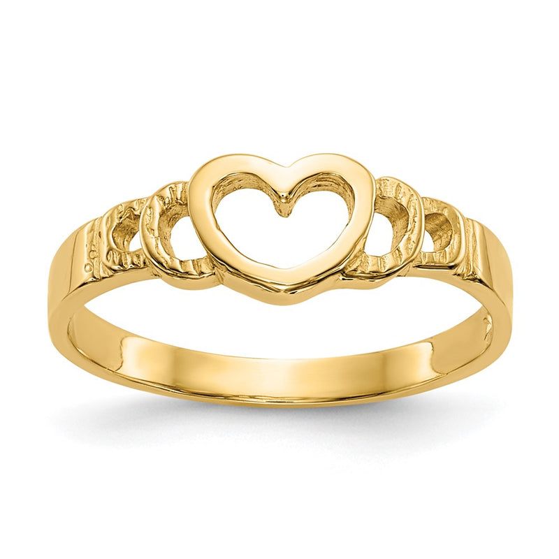 10K Yellow Gold Heart Child'S Ring