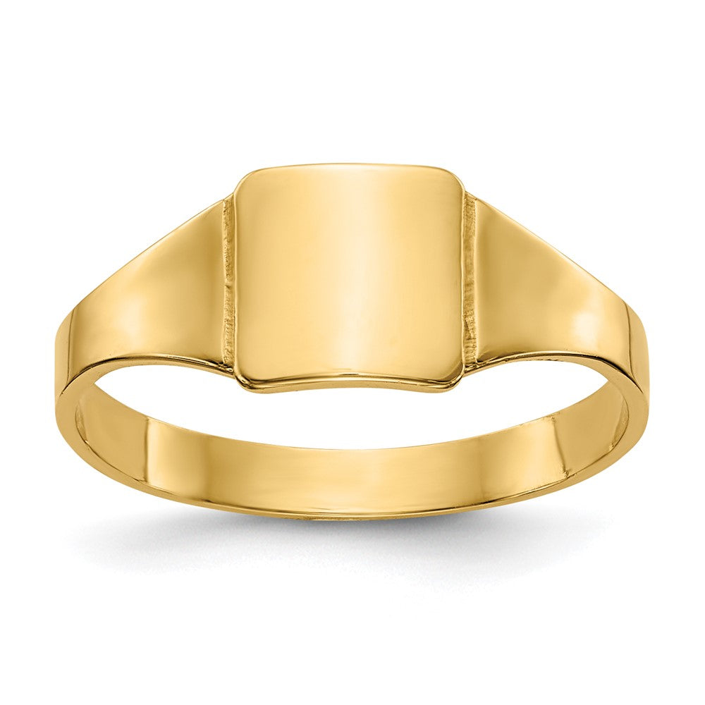 10K Yellow Gold Polished Square Child'S Signet Ring