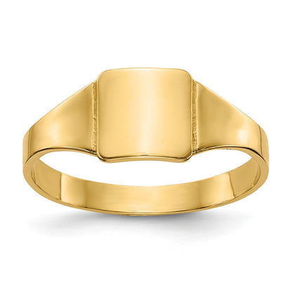 10K Yellow Gold Polished Square Child'S Signet Ring