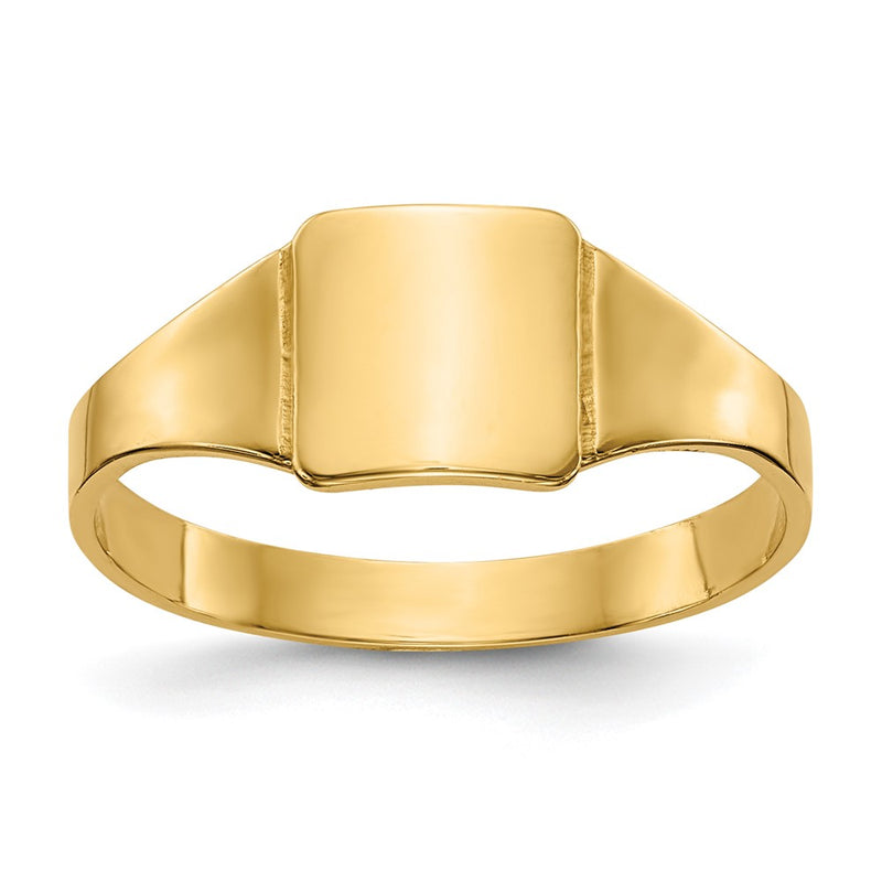 10K Yellow Gold Polished Square Child'S Signet Ring