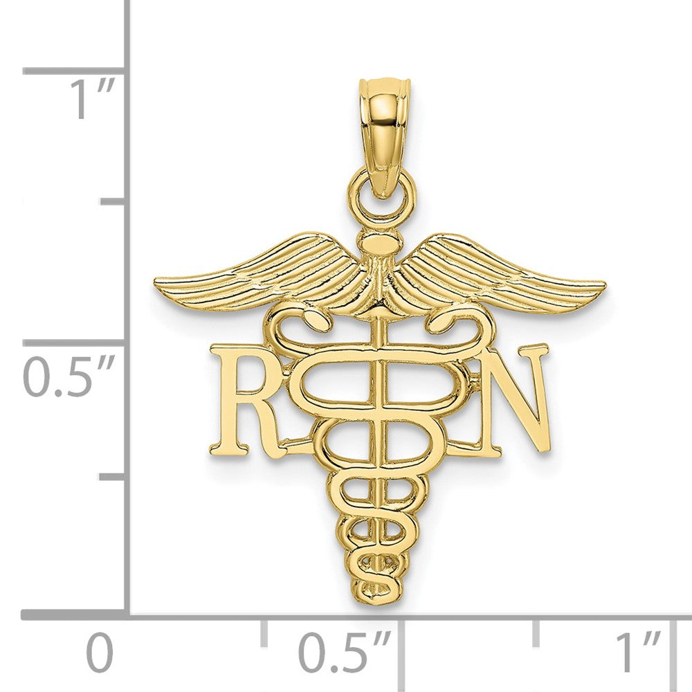 10K Yellow Gold 10K Rn Caduceus Pendant