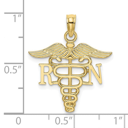 10K Yellow Gold 10K Rn Caduceus Pendant