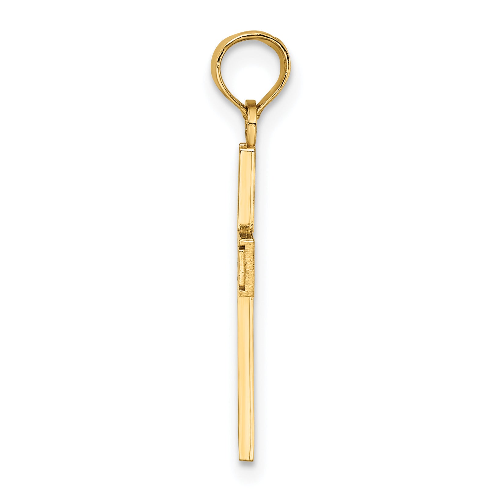 10K Yellow Gold 10K Rn Caduceus Cross Charm