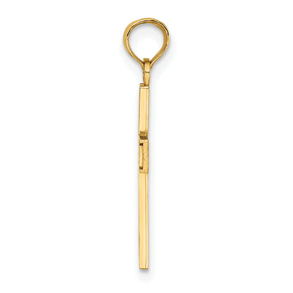 10K Yellow Gold 10K Rn Caduceus Cross Charm