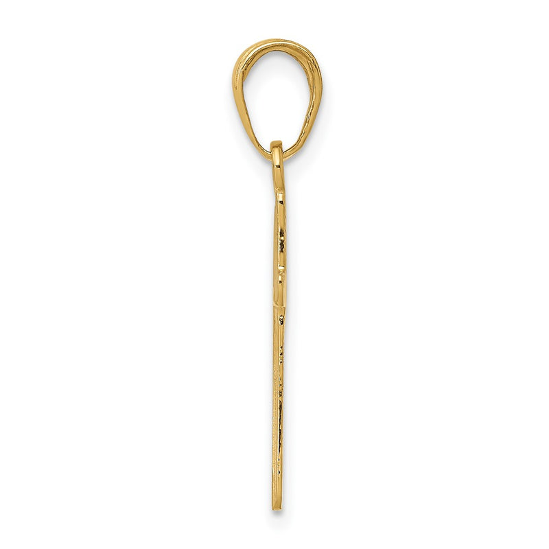 10K Yellow Gold Polished Cross Pendant