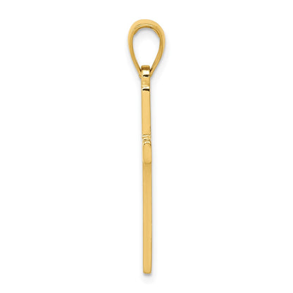 10K Yellow Gold Polished Cross Pendant