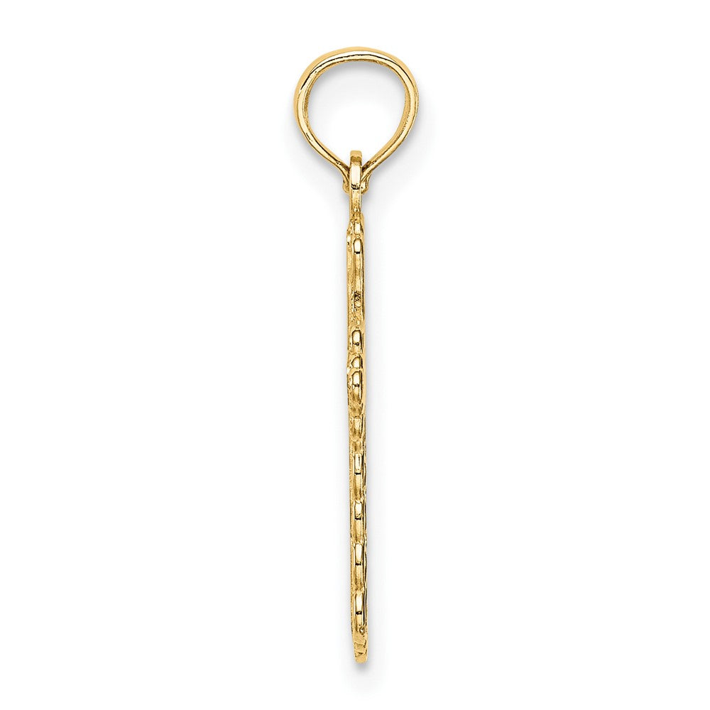 10K Yellow Gold Budded Cross Charm